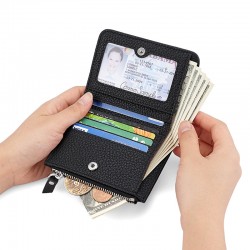 New First-layer Cowhide Ladies Wallet Multi-card Anti-rfid Electronic Scanning Coin Purse Short Leather Wallet