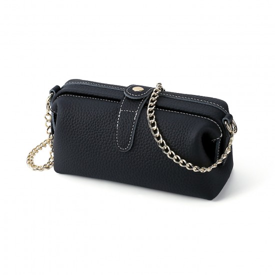 New Leather Women's Shoulder Crossbody Bag Multifunctional Wash Bag Leather Mouth Gold Women's Bag Convenient Outgoing Cosmetic Bag