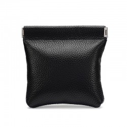 New Leather Gold Shrapnel Wallet Head Layer Leather Automatic Closing Coin Purse First Jewelry Lipstick Earphone Storage