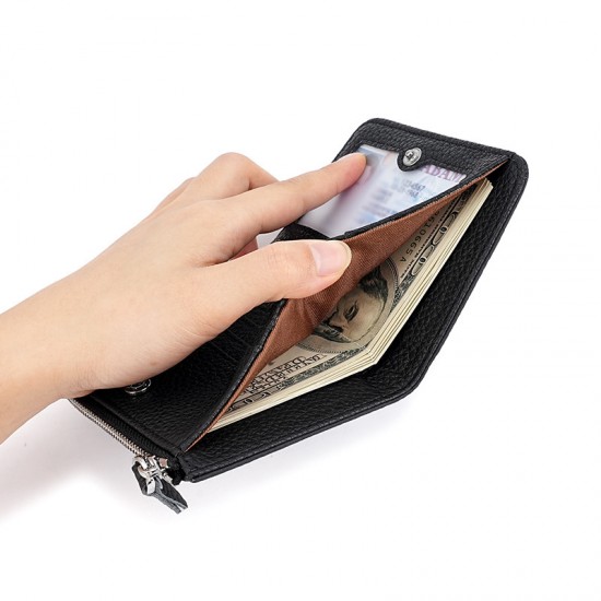 New First-layer Cowhide Ladies Wallet Multi-card Anti-rfid Electronic Scanning Coin Purse Short Leather Wallet