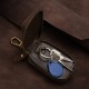 Car Key Case Multifunctional Double Zipper Car Key Case Head Layer Cowhide Universal Key Leather Case Retro Waist Hanging
