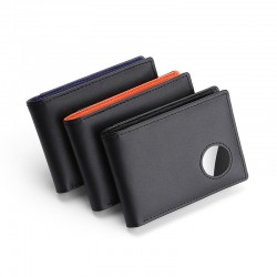 Anti-theft Brush Genuine Leather Rfid Wallet Short Anti-magnetic Men's Money Clip Head Layer Cowhide Airtag Tracker Gold Clip