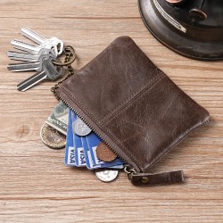 European And American Oil Wax Leather New Coin Purse Multi-function Key Case Car Key Case