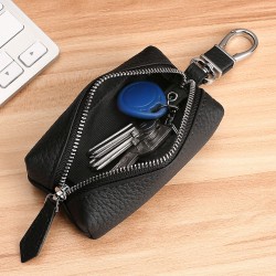 First Layer Leather Car Key Case Cross-border Hot Sale Cowhide Zipper Universal Men's And Women's Key Case Leather Case