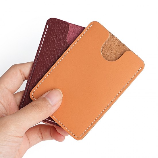 The First Layer Of Leather Ultra-thin Card Holder Leather Bus Card Access Card Subway Card Card Holder Palm Print Identification Card Holder Card Bag