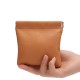 New Leather Gold Shrapnel Wallet Head Layer Leather Automatic Closing Coin Purse First Jewelry Lipstick Earphone Storage