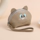 Creative New First Layer Leather Ladies Wallet Multifunctional Change Key Bag Cat Head Hand Bag Live Supply