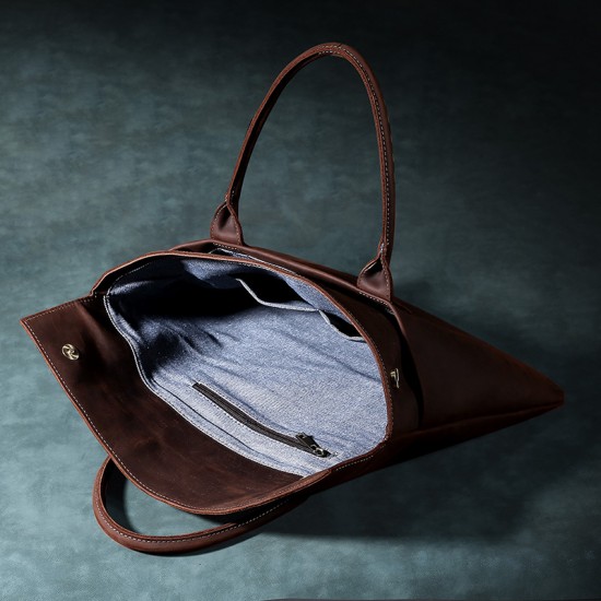 First Layer Cowhide Laptop Bag Men's Handbag Leather Large Capacity Business Documents Leather Bag Factory Direct