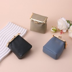 The First Layer Of Leather Convenient Women's Mouth Red Envelope Mini Lipstick Box Multi-functional Women's Storage Bag Genuine Leather Change Coin Bag
