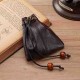 Advanced Sense Pocket Top Layer Cowhide Lucky Bag Drawstring Coin Purse Gold And Silver Jewelry Bag Headphones Lipstick Storage