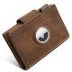 Cross-border Retro Crazy Horse Leather Automatic Card Holder Men's Carbon Fiber Pattern Leather Pop-up Card Holder Airtag Snap Wallet