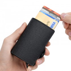 2023 New Automatic Pop-up Card Case Pu Metal Aluminum Case Card Holder Rfid Card Holder Credit Card Case Wholesale