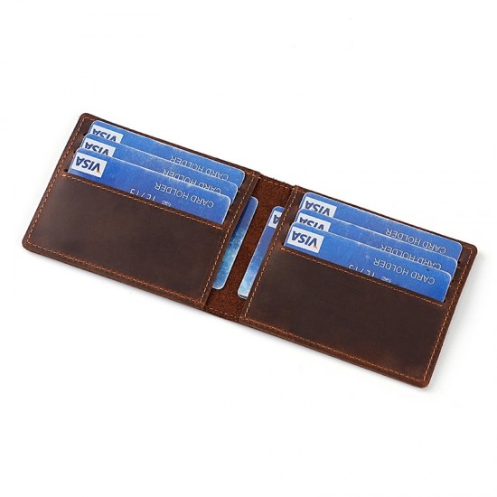 Retro Crazy Horse Leather Card Holder Card Holder Multi-function Driver's License Leather Case Head Layer Cowhide Ultra-thin Card Holder Leather Identification Holder