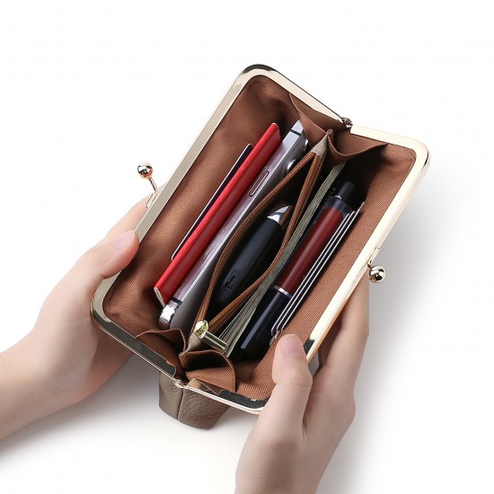New Version Of Multi-functional Women's Wallet High-level Sense Leather Clutch Bag Large Capacity Leather Mobile Phone Bag Long Coin Purse