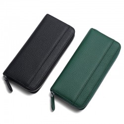 Japanese Genuine Leather Men's And Women's Wallet Rfid Anti-magnetic Anti-theft Card Swipe Wallet Long Clutch Leather Coin Purse