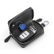 Widened Large-capacity Leather Car Key Bag Cowhide Double Zipper Door Card Key Bag Car Key Protection Leather Case
