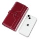 Oil And Wax Leather Wallet Women's High-end Wallet Leather Long Clutch Three-fold Rfid Anti-magnetic Anti-theft Brush Wallet