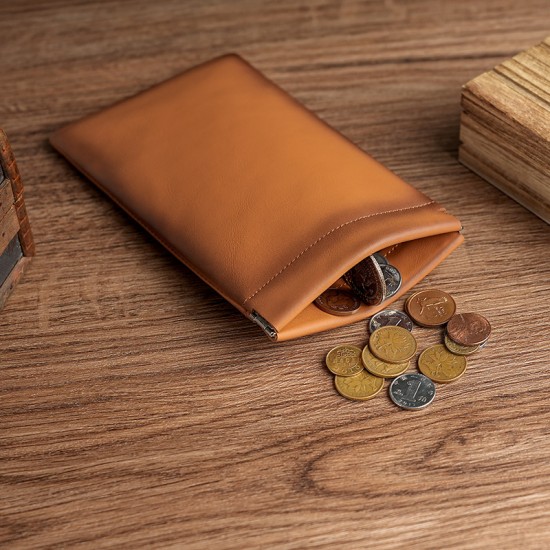 First Layer Cowhide Glasses Bag Automatic Closure Shrapnel Leather Sunglasses Sunglasses Reading Glasses Storage Bag Cowhide Case