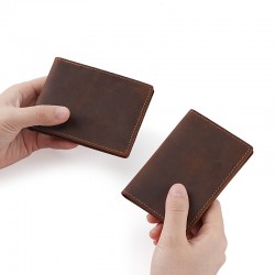 Retro Crazy Horse Leather Card Holder Card Holder Multi-function Driver's License Leather Case Head Layer Cowhide Ultra-thin Card Holder Leather Identification Holder