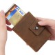 Cross-border Retro Crazy Horse Leather Automatic Card Holder Men's Carbon Fiber Pattern Leather Pop-up Card Holder Airtag Snap Wallet