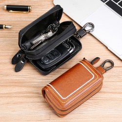 2021 Multi-functional Leather Zipper Car Key Case Men's And Women's Key Case Fashion Waist Hanging Car Key Case