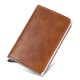 Cross-border Hot Men's Wallet Aluminum Alloy Anti-magnetic Card Case Carbon Fiber Pattern Three-fold Automatic Elastic Card Credit Card Bag