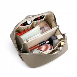 New Real Cowhide High-end Cosmetic Bag Large-capacity Portable Cosmetic Storage Bag Multi-functional Travel Wash Bag