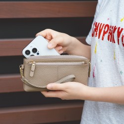 New Three Zipper Long Women's Wallet Multi-functional Mobile Phone Bag Card Coin Purse Leather Hand Bag