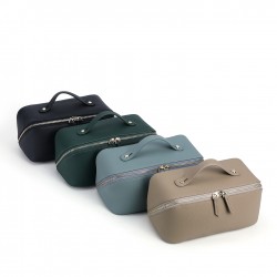 New Real Cowhide High-end Cosmetic Bag Large-capacity Portable Cosmetic Storage Bag Multi-functional Travel Wash Bag