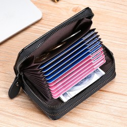 2021 Japanese And Korean New Leather Multi-function Organ Card Holder Fashion Double Zipper Short Key Case Zipper Card Holder