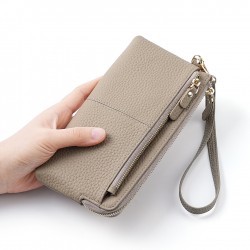 New Three Zipper Long Women's Wallet Multi-functional Mobile Phone Bag Card Coin Purse Leather Hand Bag
