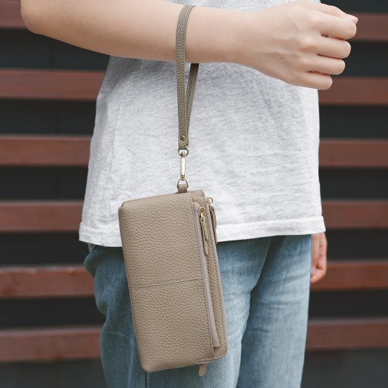 New Three Zipper Long Women's Wallet Multi-functional Mobile Phone Bag Card Coin Purse Leather Hand Bag