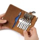 Retro Crazy Horse Leather Home Key Bag Top Layer Cowhide Car Key Bag Genuine Leather Men's And Women's Hanging Buckle Lock Key Bag